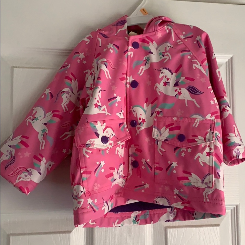 Pink unicorn raincoat